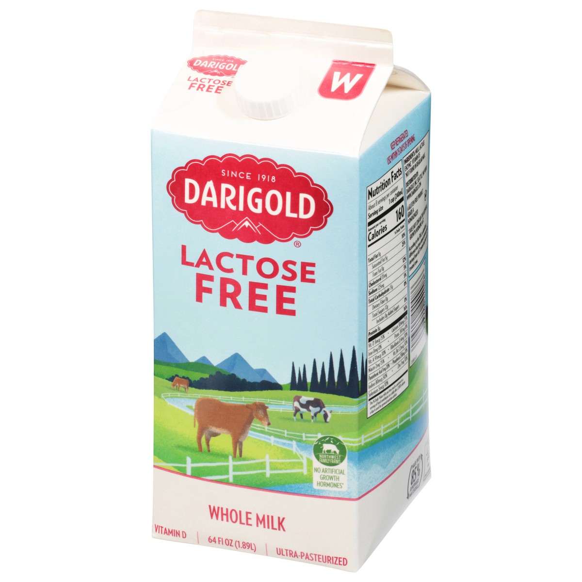 slide 3 of 9, Darigold 100% Lactose Free Whole Milk, 64 fl oz