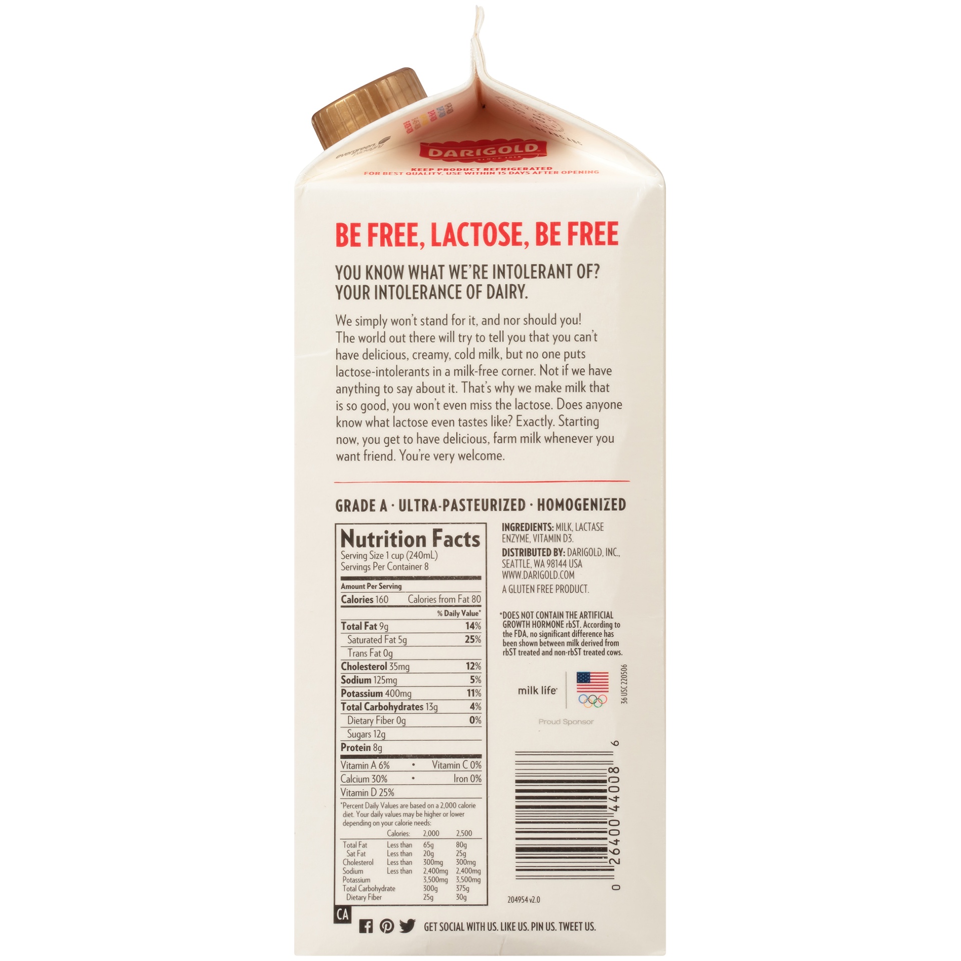 Darigold 100 Lactose Free Whole Milk Shipt