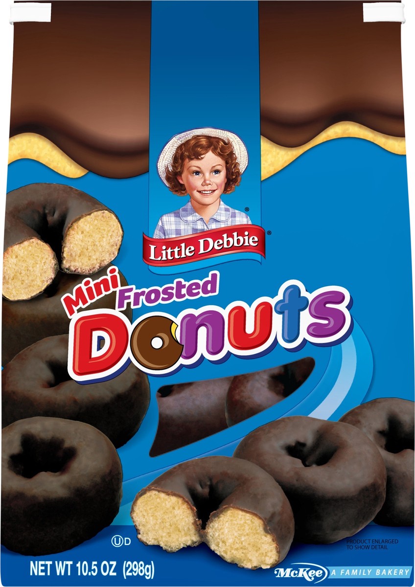slide 6 of 14, Little Debbie Snack Cakes, Little Debbie Family Pack Frosted Mini Donuts (bagged), 10.5 oz