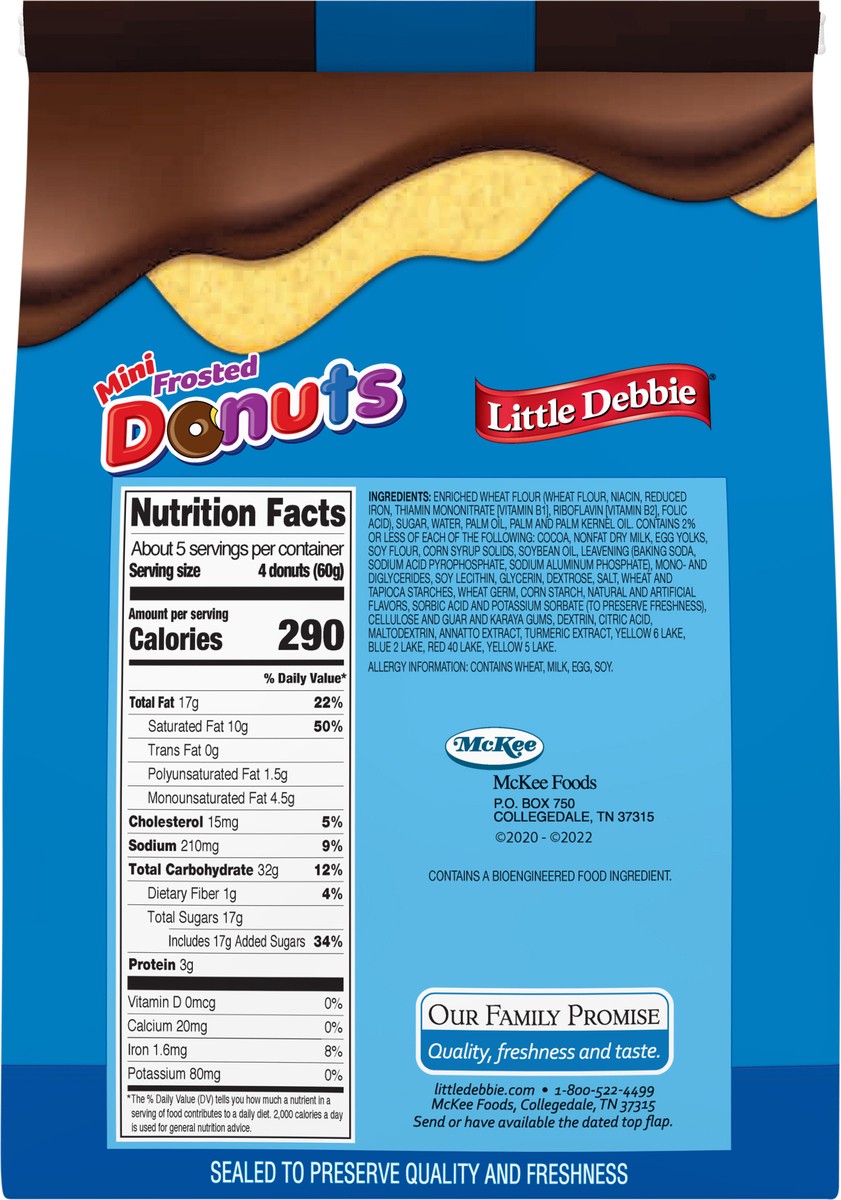 slide 8 of 14, Little Debbie Snack Cakes, Little Debbie Family Pack Frosted Mini Donuts (bagged), 10.5 oz