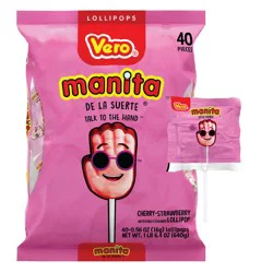 Vero Manita Strawberry & Cherry Lollipops - 22.4 oz