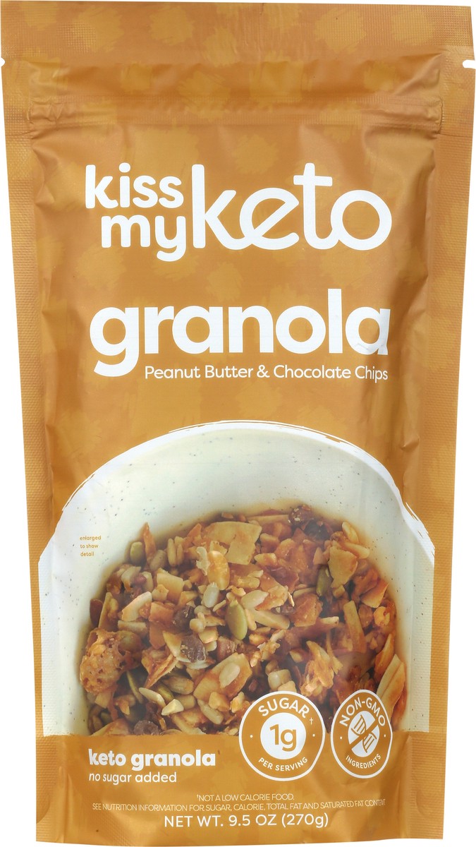 slide 2 of 13, Kiss My Keto Keto Peanut Butter & Chocolate Chips Granola 9.5 oz, 9.5 oz