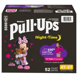Pull-Ups Girls' Night-Time Potty Training Pants, 4T-5T (38-50 lbs), 52 Ct