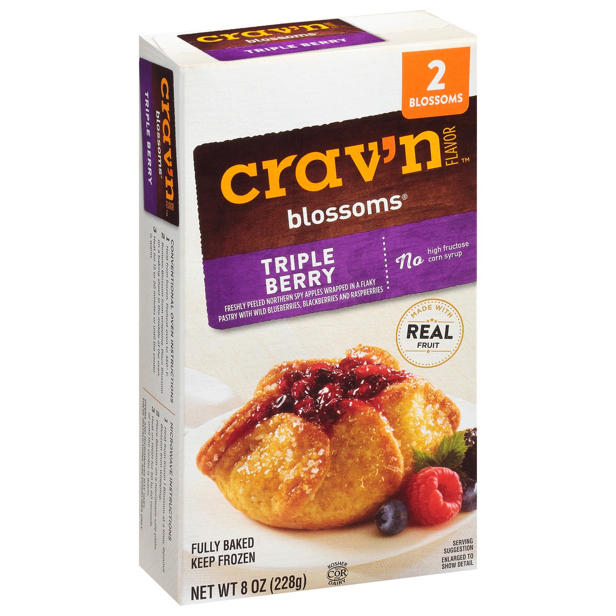 slide 3 of 9, Crav'n Flavor Triple Berry Blossoms 2 ea, 2 ct