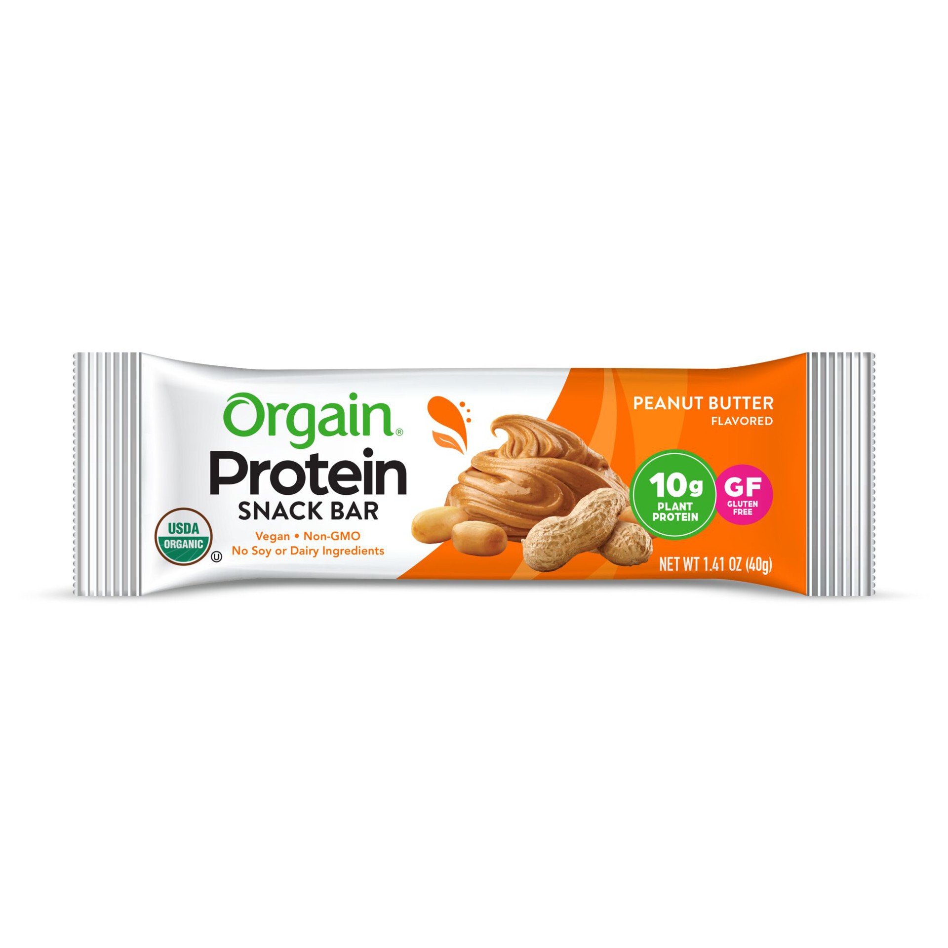 slide 1 of 5, Orgain Organic Plant Based Protein Snack Bar, Peanut Butter, 1.41oz, 1ct, 1.41 oz