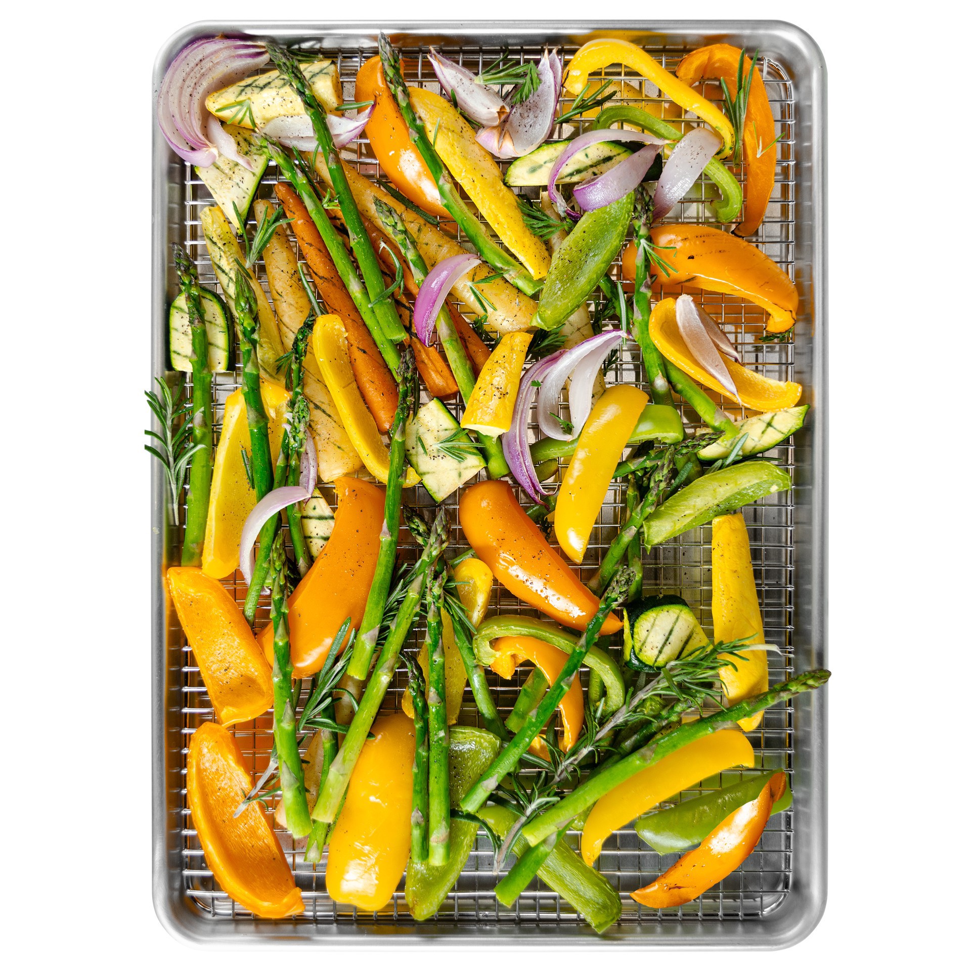 slide 4 of 6, Fat Daddio's Proseries Bakeware Half Sheet Baking, Roasting & Cooling Rack, 12 in x 17 in