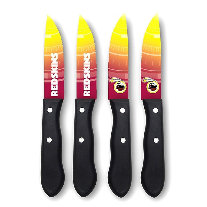 slide 1 of 2, NFL Washington Redskins Stainless Steel Steak Knife Set, 4 ct