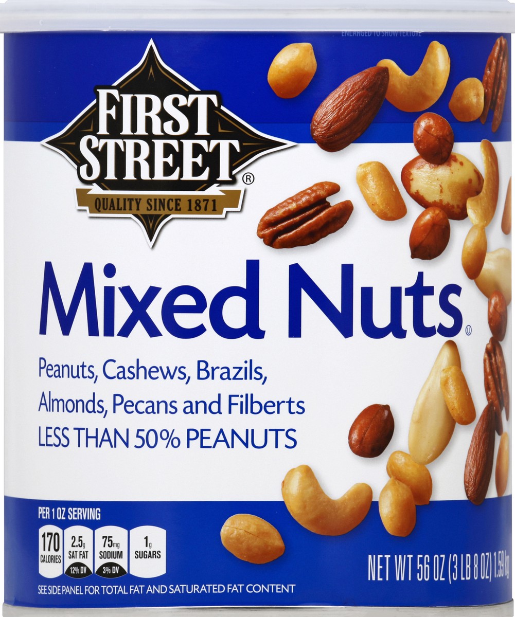 slide 6 of 6, First Street Mixed Nuts, 56 oz