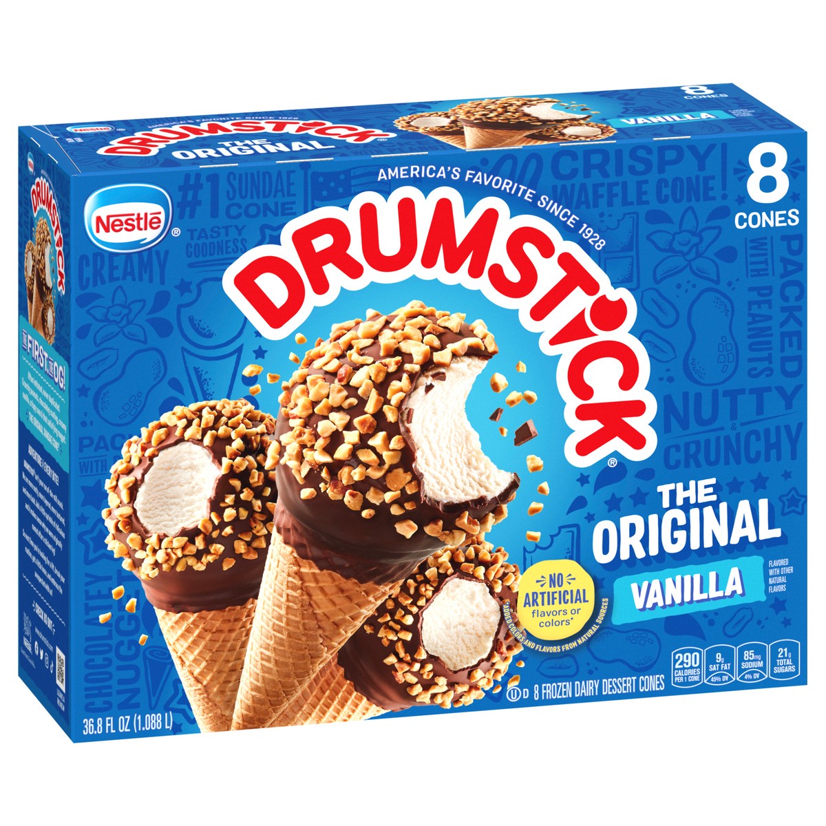 slide 9 of 9, Drumstick The Original Vanilla Frozen Dairy Dessert Cones 36.8 fl oz, 36.80 fl oz