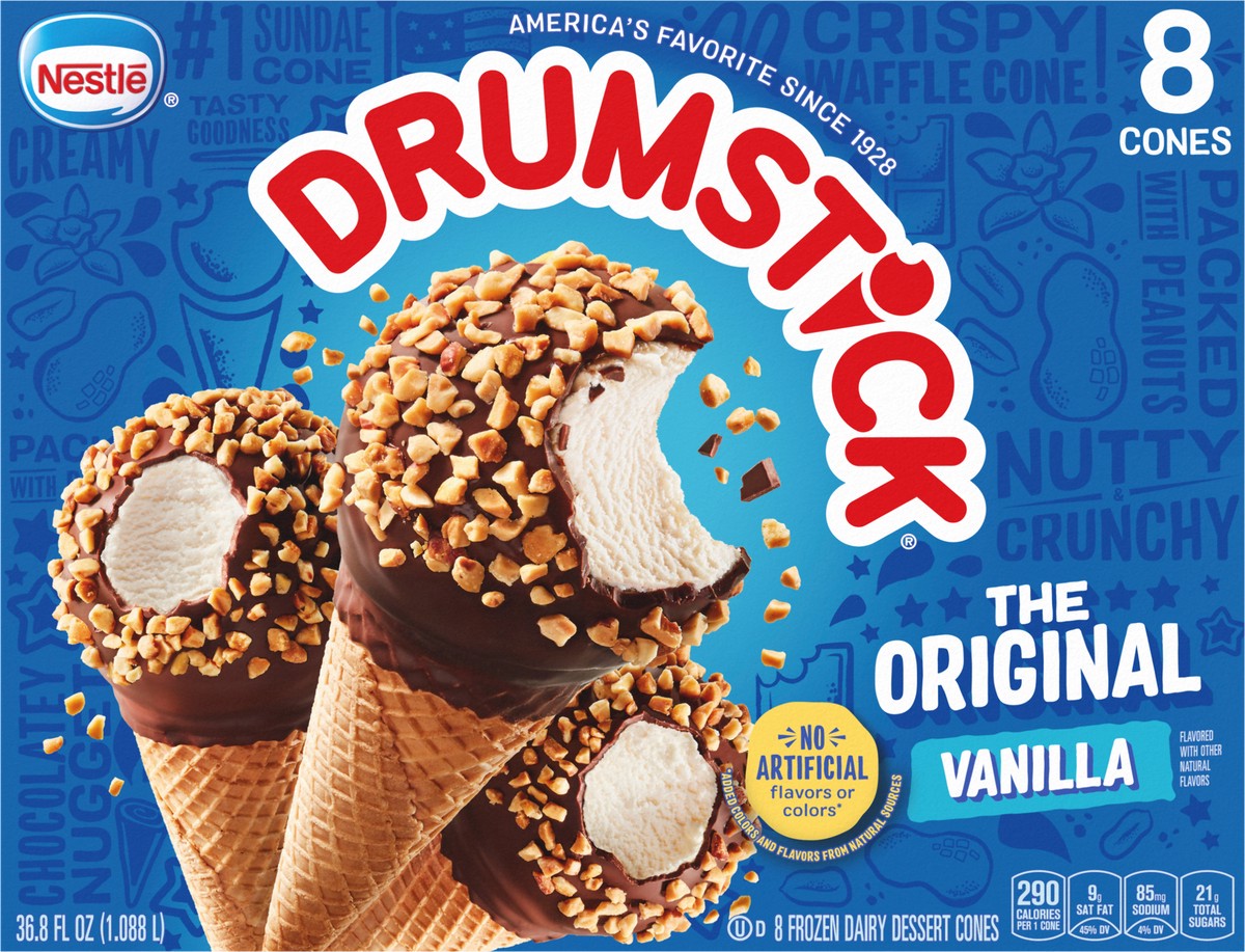 slide 7 of 9, Drumstick The Original Vanilla Frozen Dairy Dessert Cones 36.8 fl oz, 36.80 fl oz