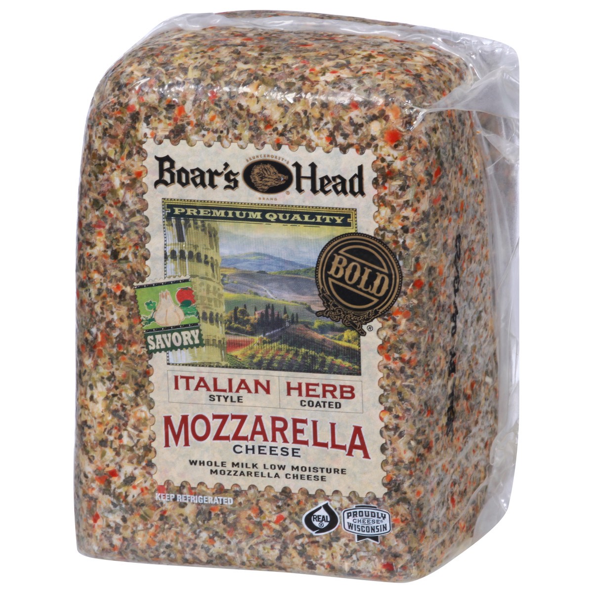 slide 7 of 9, Boar's Head Italian Style Herb Coated Whole Milk Mozzarella, per lb