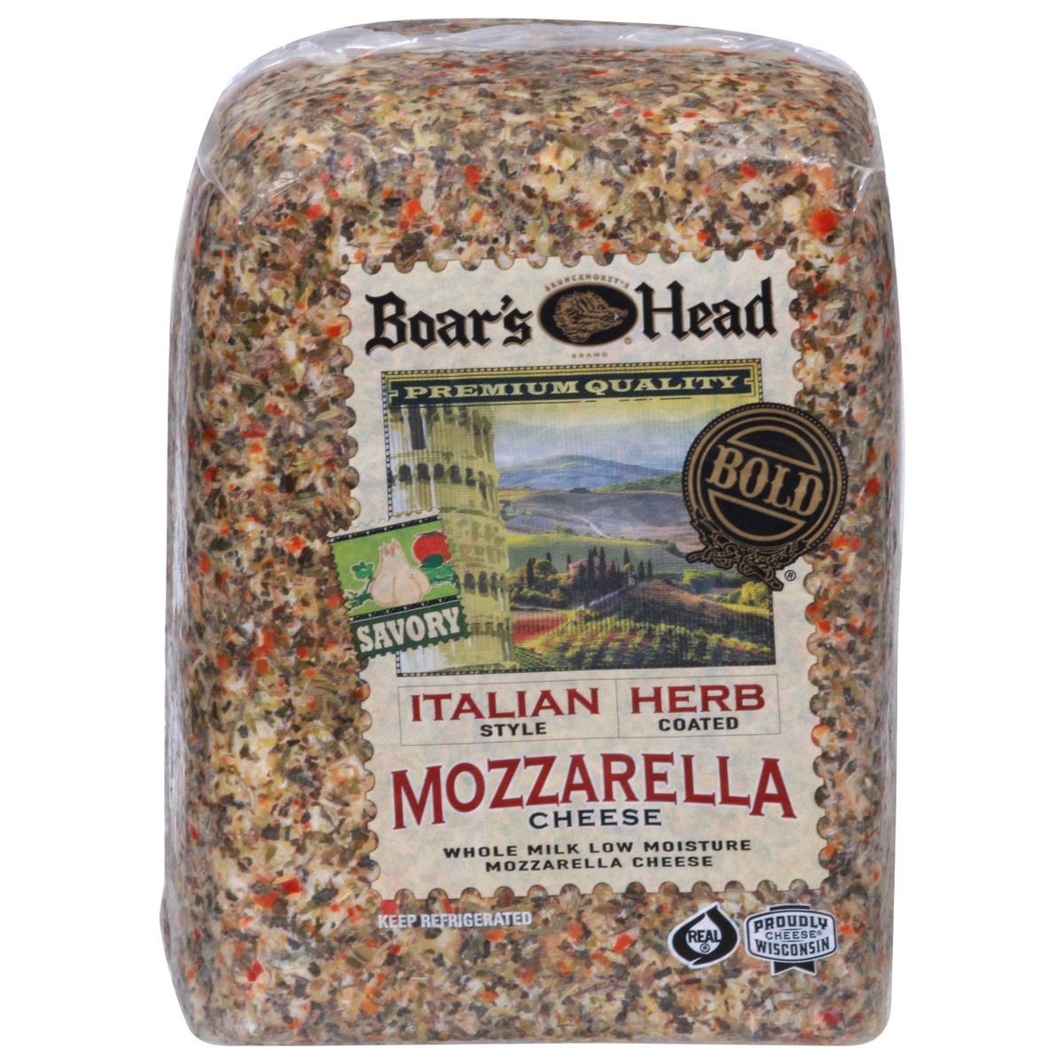 slide 1 of 9, Boar's Head Italian Style Herb Coated Whole Milk Mozzarella, per lb