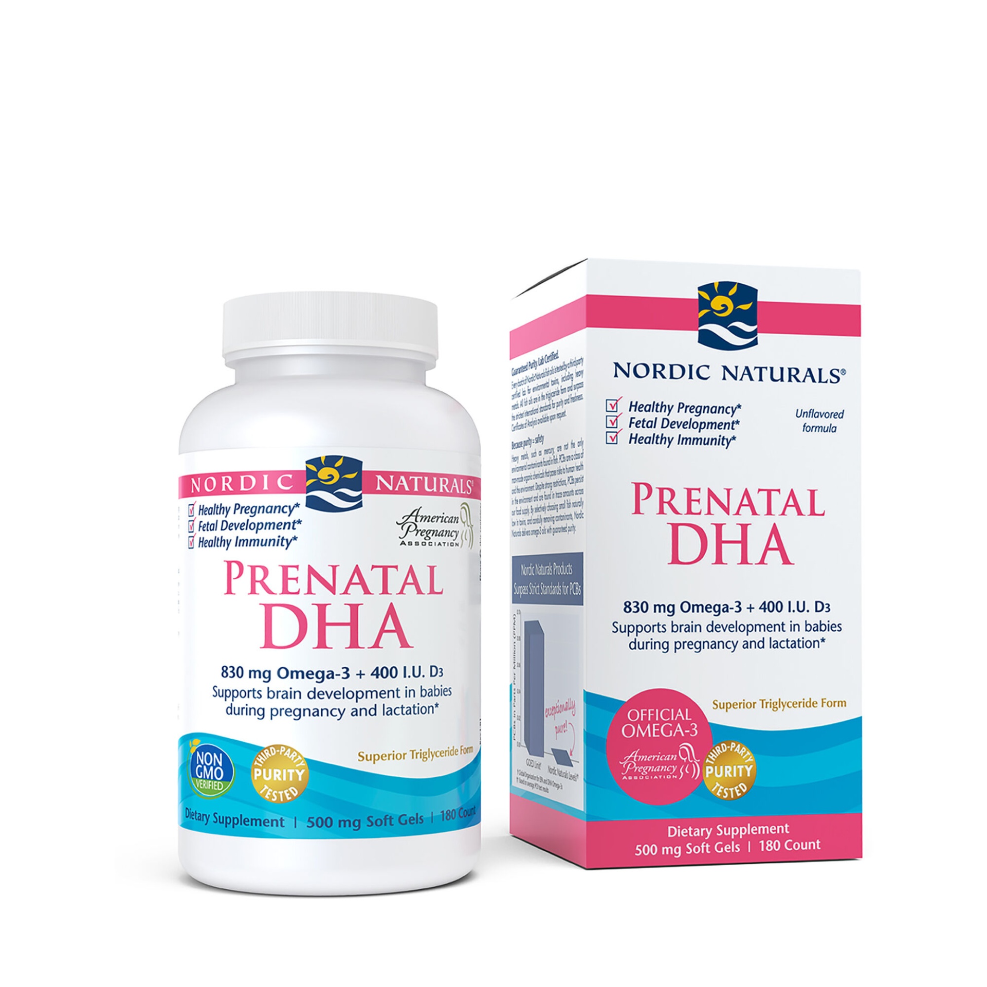 slide 1 of 1, Nordic Naturals Prenatal Dha 500 Mg Soft Gels, 180 ct