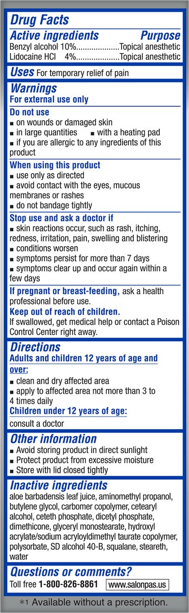 slide 7 of 7, Salonpas Lidocaine Plus Pain Relieving Cream 3 oz, 3 oz