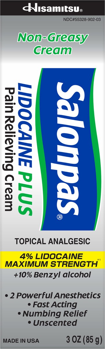 slide 5 of 7, Salonpas Lidocaine Plus Pain Relieving Cream 3 oz, 3 oz