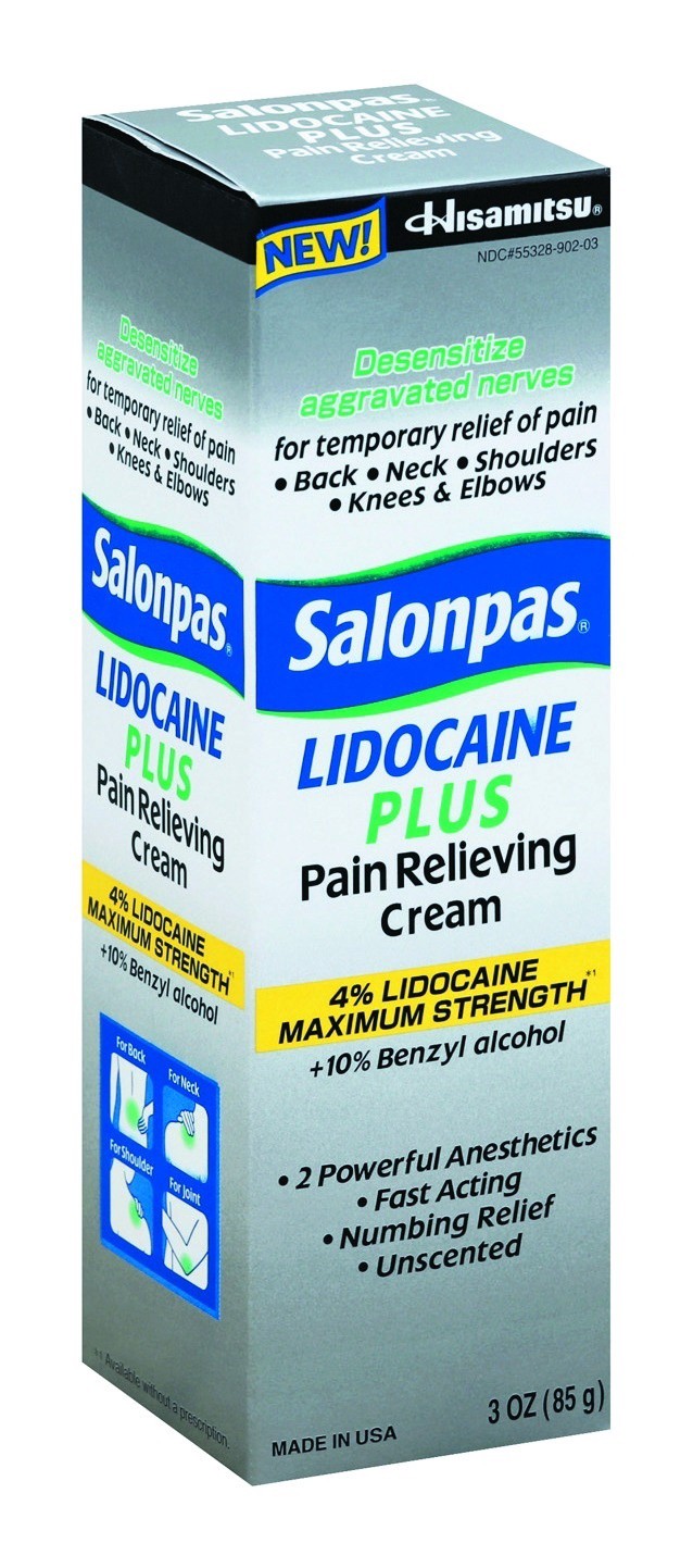 slide 1 of 7, Salonpas Lidocaine Plus Pain Relieving Cream 3 oz, 3 oz