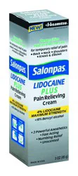 Salonpas Lidocaine Plus Pain Relieving Cream 3 oz