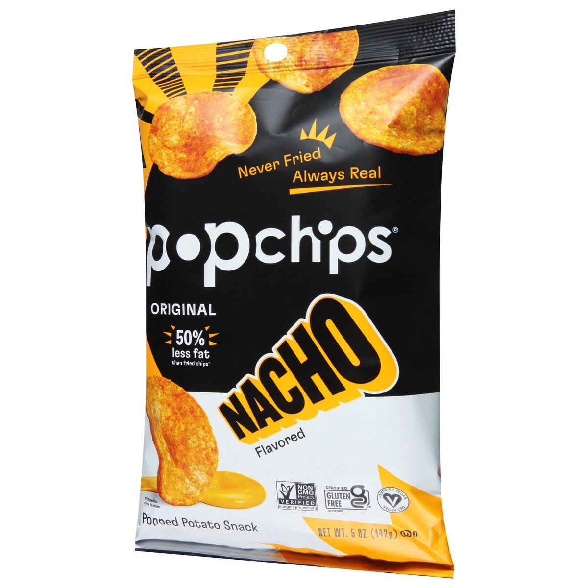slide 3 of 14, popchips Nacho Flavored Popped Potato Snack 5 oz, 5 oz