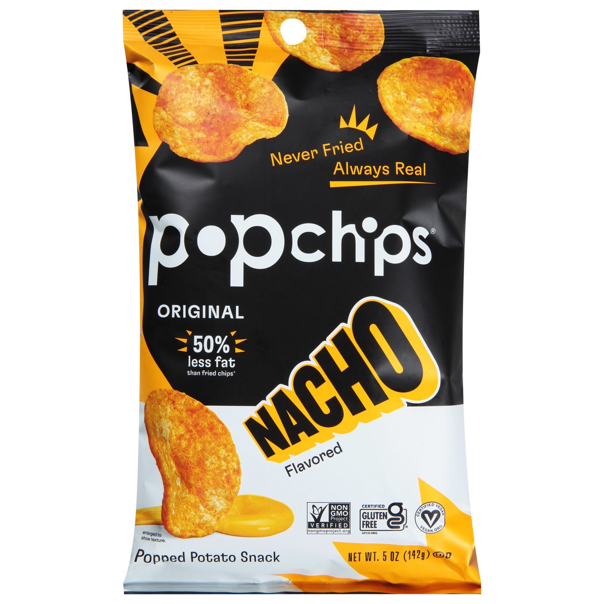 slide 1 of 14, popchips Nacho Flavored Popped Potato Snack 5 oz, 5 oz