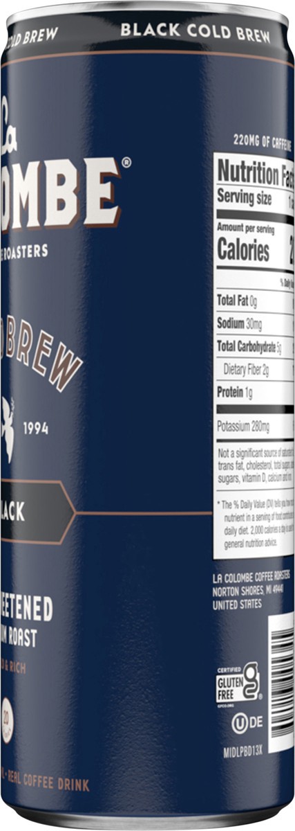 slide 6 of 12, La Colombe Coffee Roasters La Colombe Coffee, Cold Brew Black, Unsweetened, 11 fl oz Cans, 11 fl oz