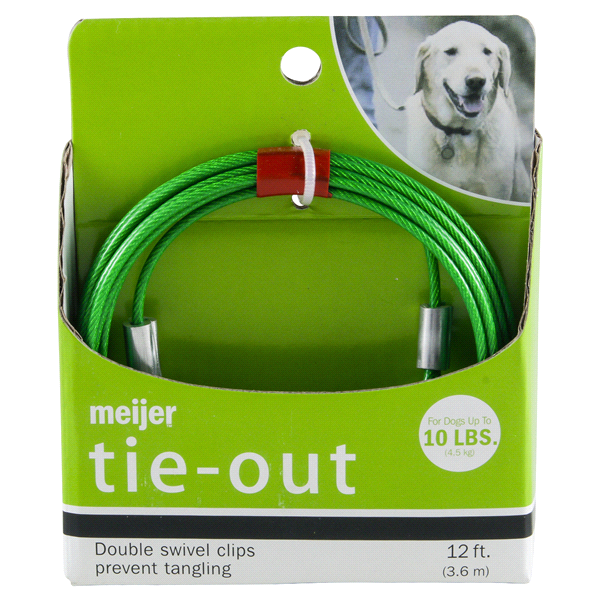 slide 1 of 2, Meijer 12' Dog Tie Out, Small, 12'       