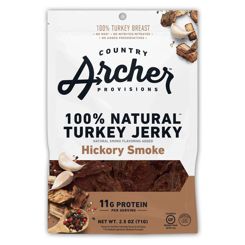 slide 1 of 9, Country Archer 100% Natural Hickory Smoke Turkey Jerky 2.5 oz, 2.5 oz