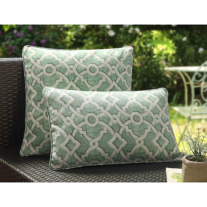 slide 2 of 5, Waverly Lexie Outdoor Square Throw Pillow - Green, 1 ct