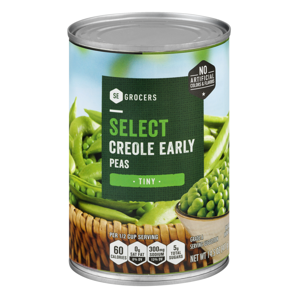 slide 1 of 1, SE Grocers Select Creole Early Peas Tiny, 14.5 oz