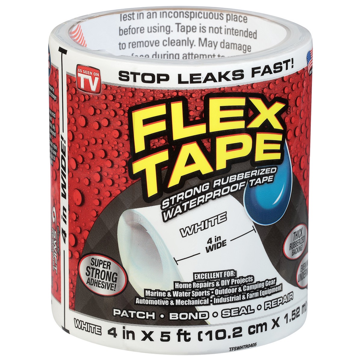 slide 4 of 9, Flex Tape White Strong Rubberized Waterproof Tape 1 ea, 1 ct