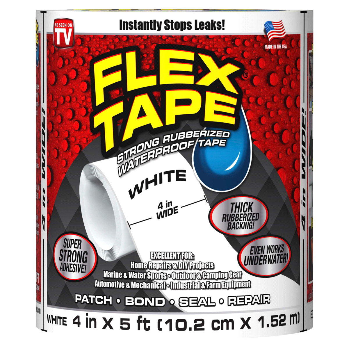 slide 1 of 3, Flex Seal Flex Tape Rubberized Waterproof Tape - White, 1 ct
