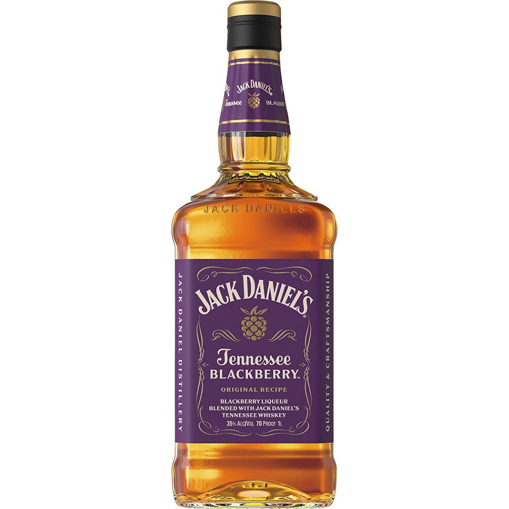 slide 1 of 1, Jack Daniel's Tennessee Blackberry Whiskey Specialty, 1L, 70 Proof, 1000 ml