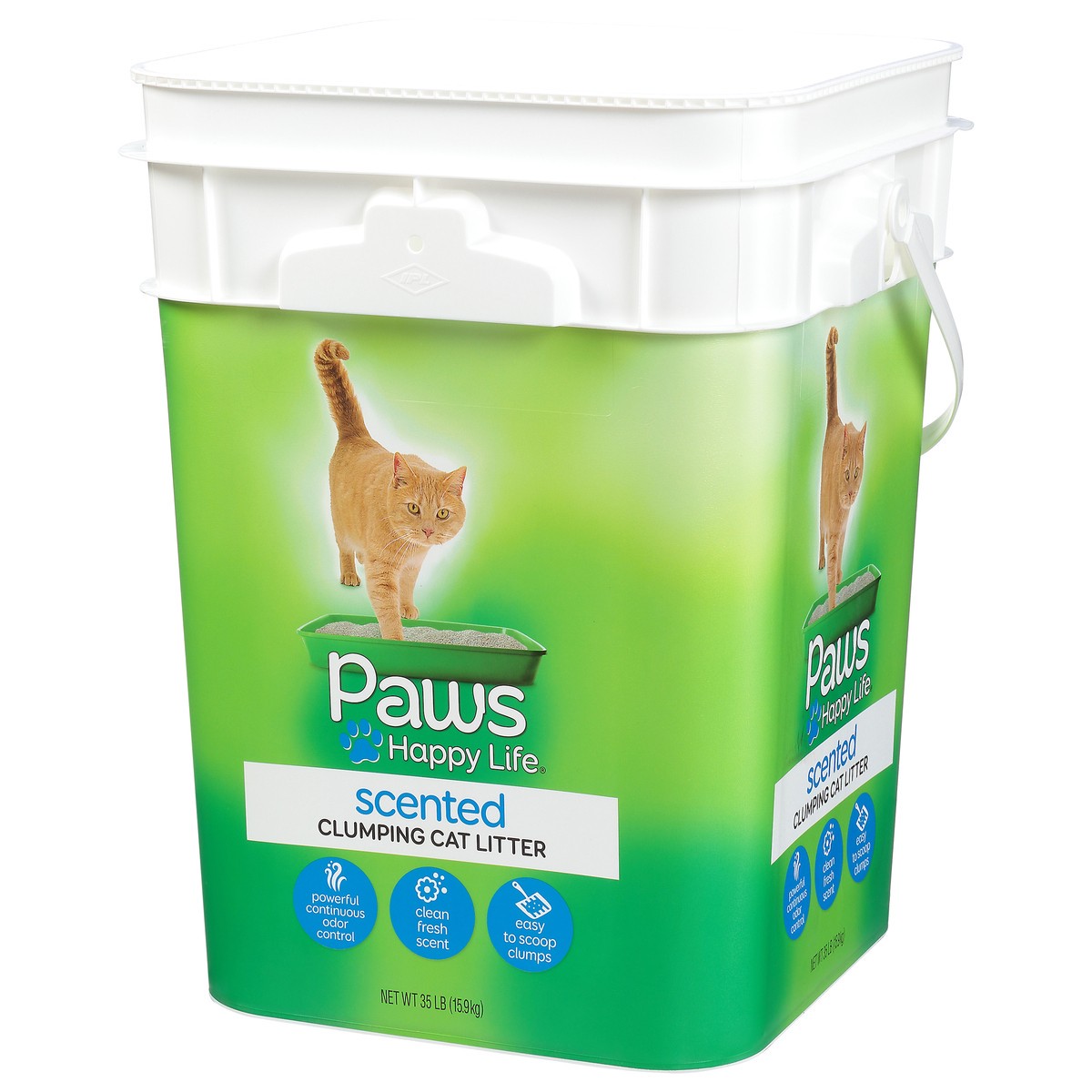 slide 9 of 13, Paws Happy Life Clumping Cat Litter, Scented, 35 lb