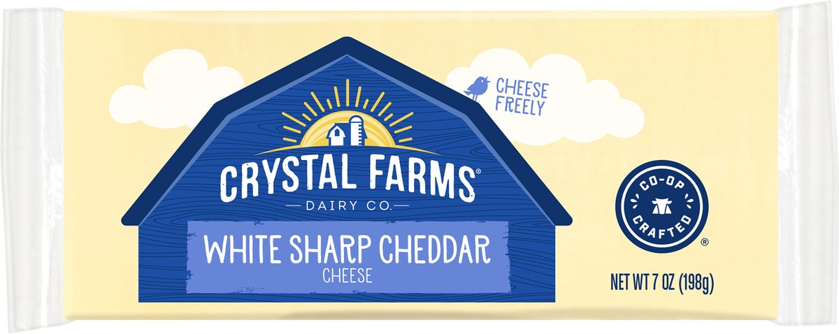 slide 8 of 8, Crystal Farms White Sharp Cheddar Cheese Block, 7 oz, 7 oz