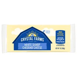 Crystal Farms White Sharp Cheddar Cheese Block, 7 oz