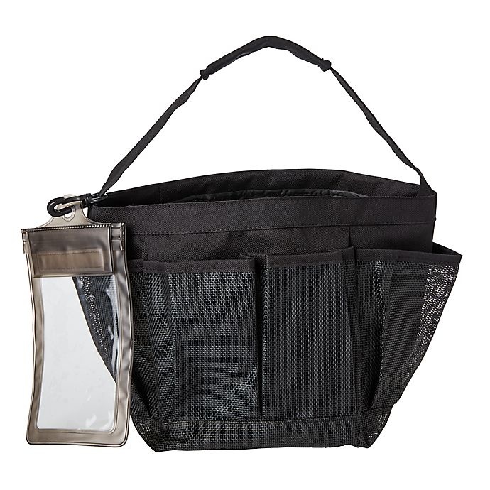 slide 1 of 2, Simply Essential Mesh Shower Tote - Black, 1 ct