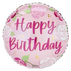 Burton + Burton Happy Birthday Pink Roses Balloon
