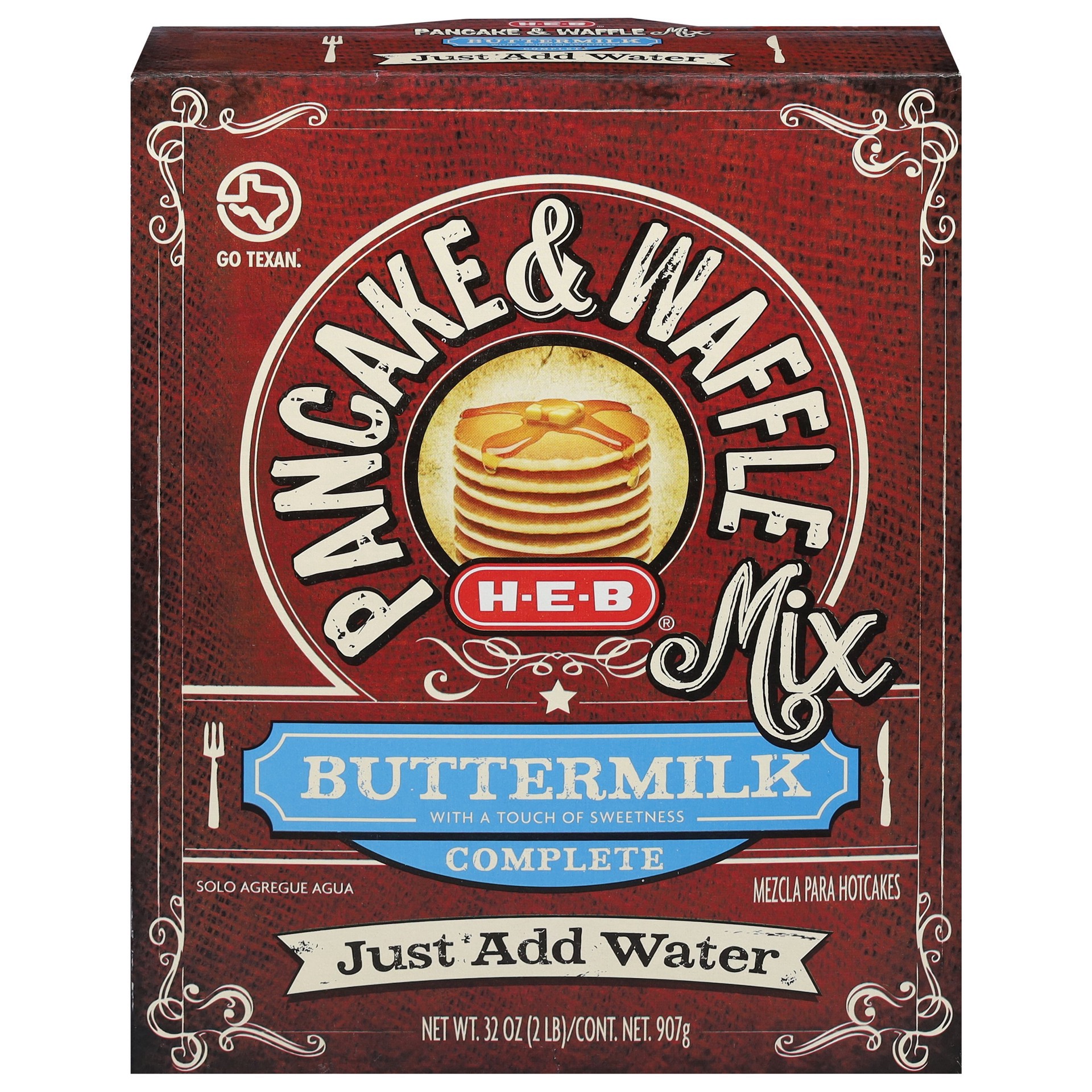 slide 1 of 1, H-E-B Buttermilk Complete Pancake & Waffle Mix, 32 oz