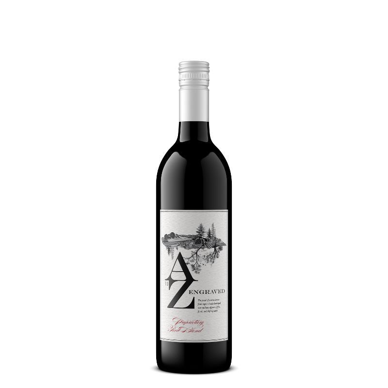 slide 1 of 4, A To Z Engraved Red Wine, 750 ml