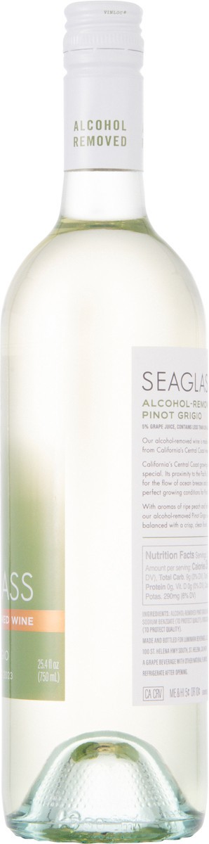 slide 6 of 13, SeaGlass Wine Company Alcohol-Removed Pinot Grigio 25.4 fl oz, 25.4 fl oz