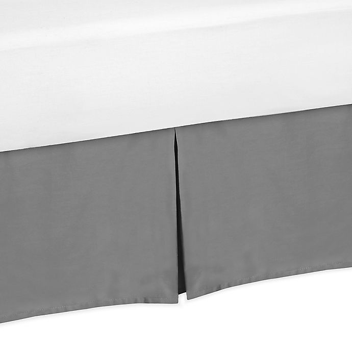 slide 1 of 1, Sweet Jojo Designs Grey and Orange Stripe Queen Bed Skirt - Grey, 1 ct