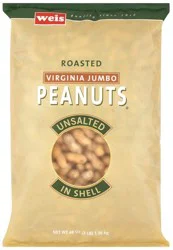 Weis Quality in Shell Unsalted Roasted Virginia Jumbo Peanuts - 3 lb