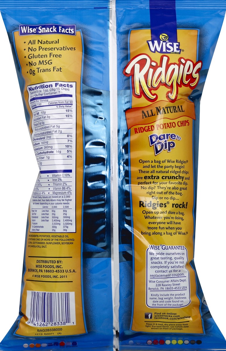 slide 5 of 6, Ridgies All Natural Potato Chips, 7 oz