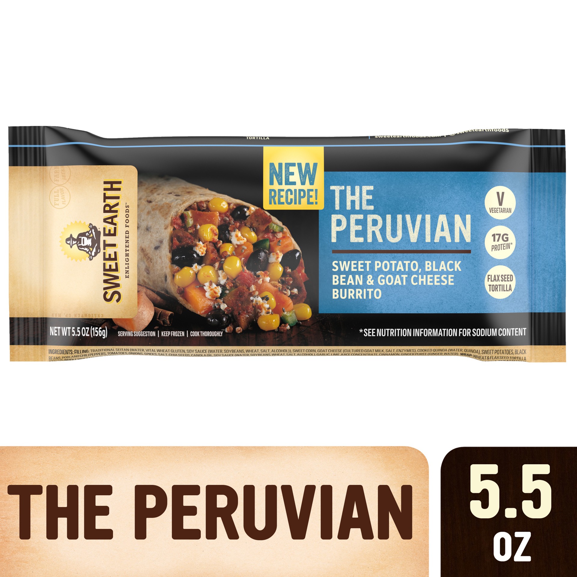 slide 1 of 3, Sweet Earth The Peruvian Burrito, 5.5 oz