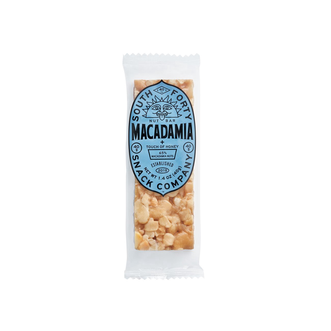 slide 1 of 1, South Forty Snack Company Macadamia Nut Bar 1.4 oz, 1.4 oz