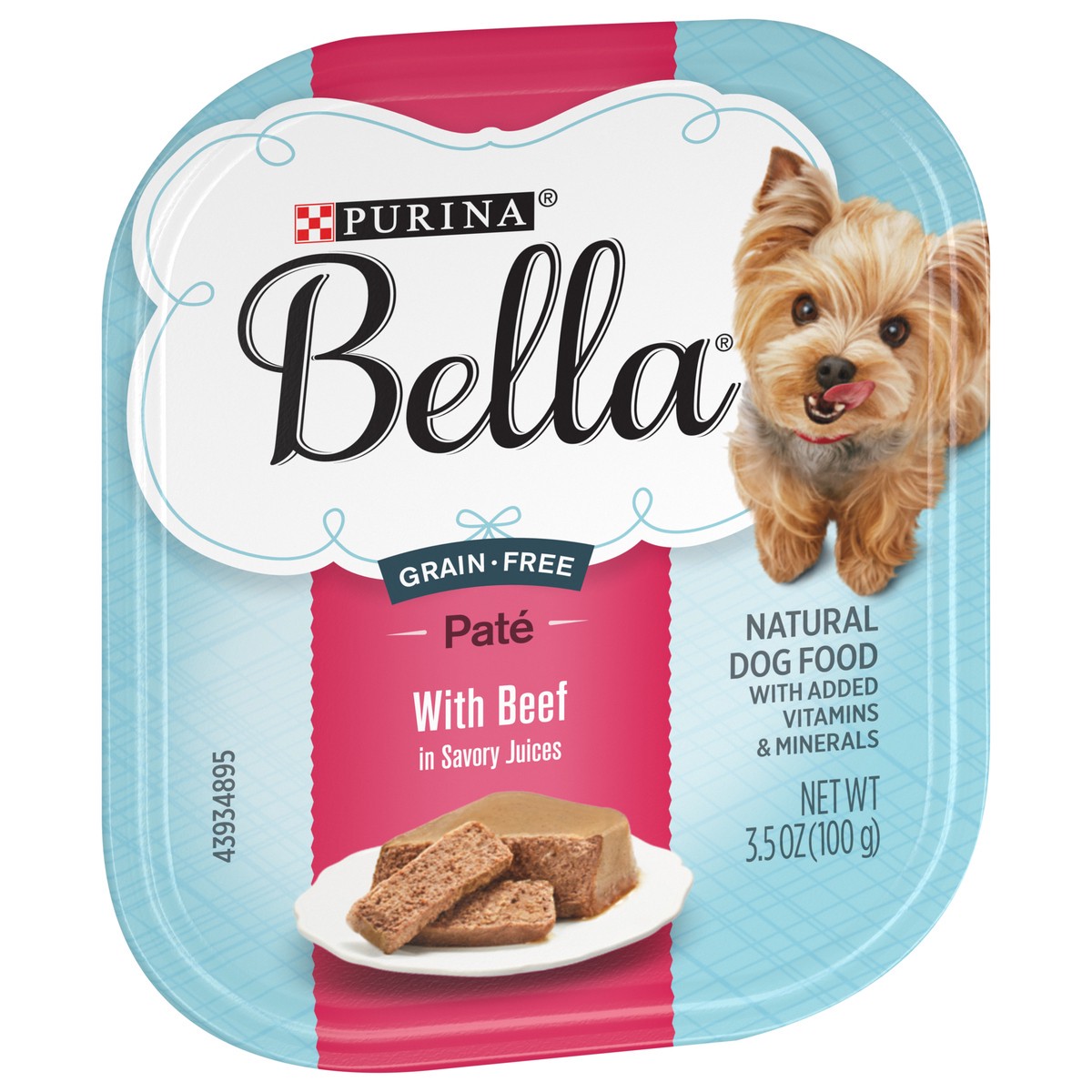 slide 5 of 9, Bella Purina Bella Grain Free Natural Small Breed Pate Wet Dog Food, With Beef in Savory Juices, 3.5 oz