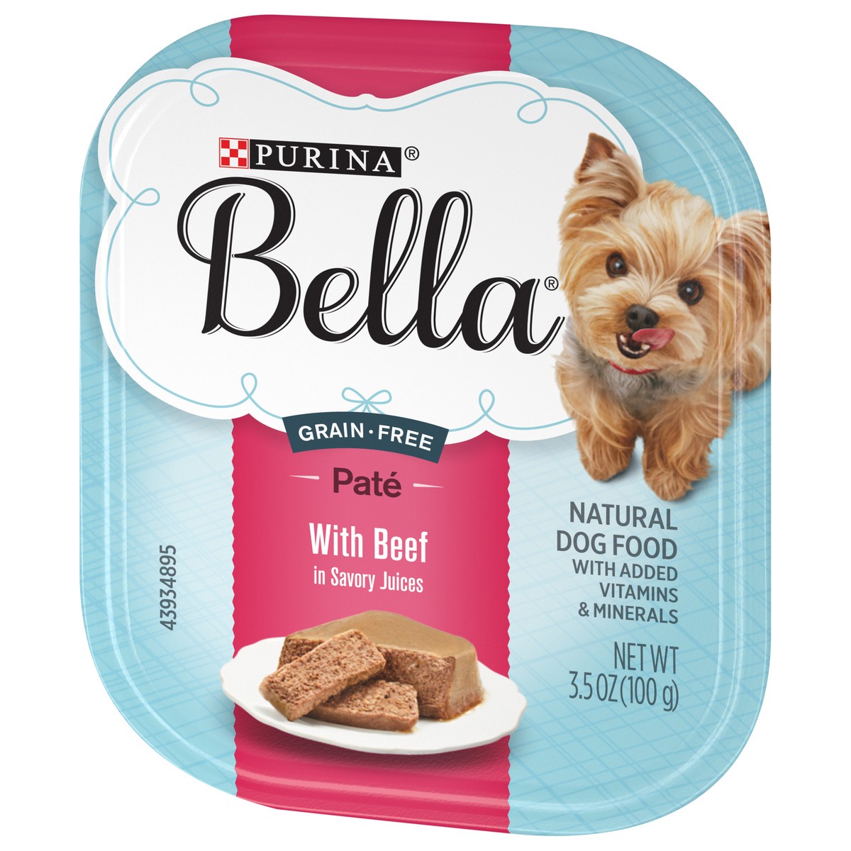 slide 6 of 9, Bella Purina Bella Grain Free Natural Small Breed Pate Wet Dog Food, With Beef in Savory Juices, 3.5 oz