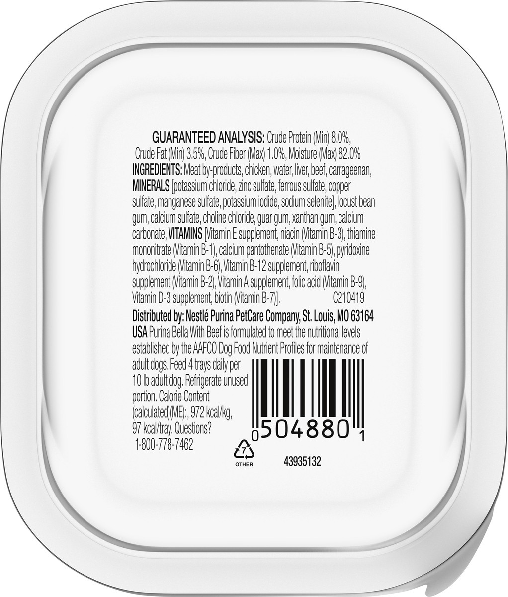 slide 3 of 9, Bella Purina Bella Grain Free Natural Small Breed Pate Wet Dog Food, With Beef in Savory Juices, 3.5 oz