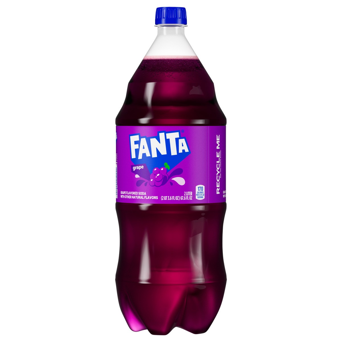 slide 1 of 5, Fanta Grape Soda Fruit Flavored Soft Drink, 2 Liters, 67.6 fl oz