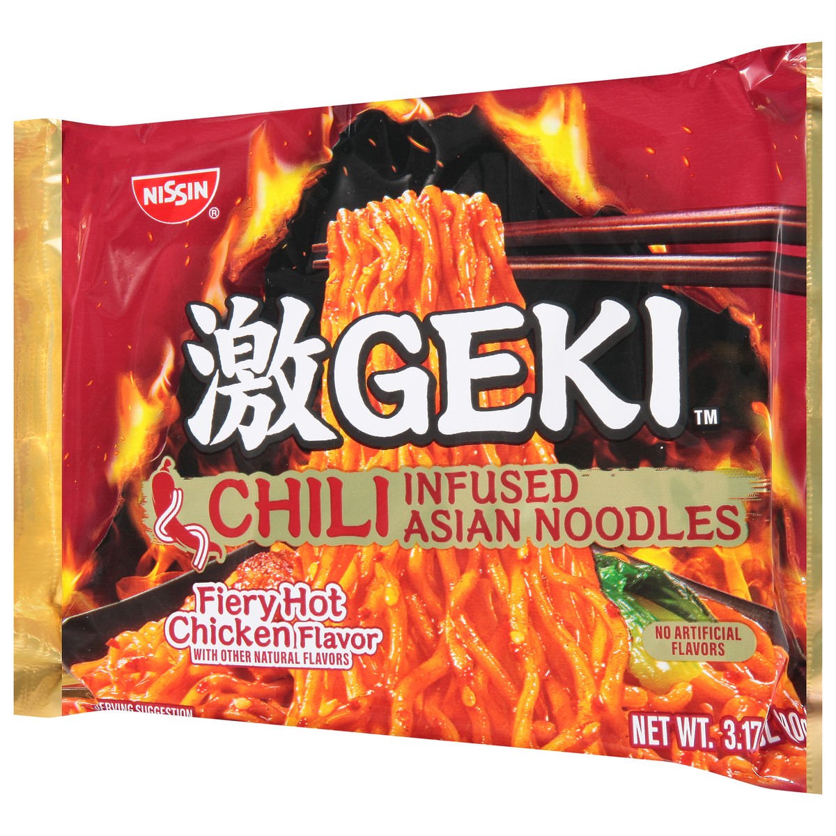 slide 7 of 13, Nissin Geki Chili Infused Asian Fiery Hot Chicken Flavor Noodles 3.17 oz, 3.17 oz