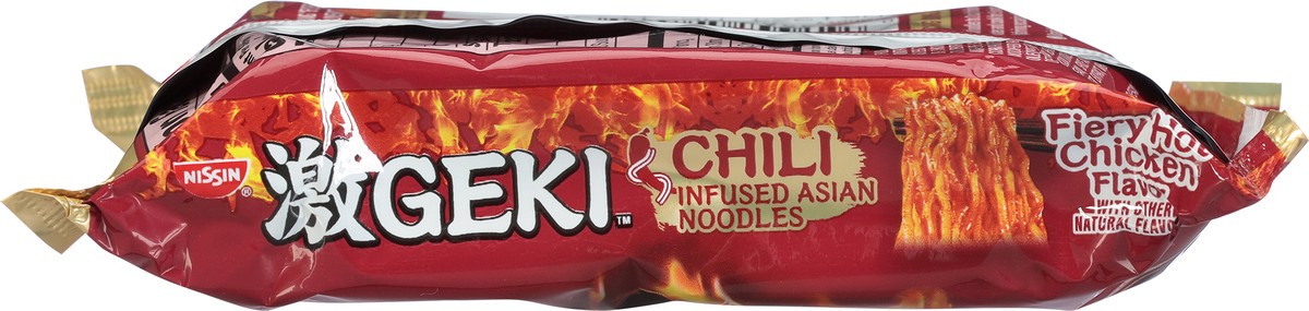 slide 2 of 13, Nissin Geki Chili Infused Asian Fiery Hot Chicken Flavor Noodles 3.17 oz, 3.17 oz